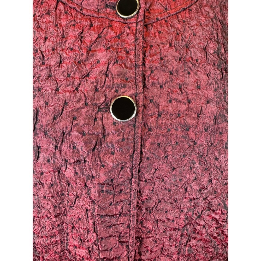 Whimsigoth Textured Blazer 2X Notations Women Crinkled Satin Dark Academia - Picture 2 of 9